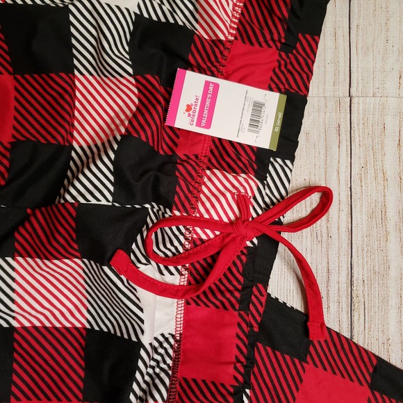 Black and Red Plaid soft Unisex Pajama L - Picture 7 of 7